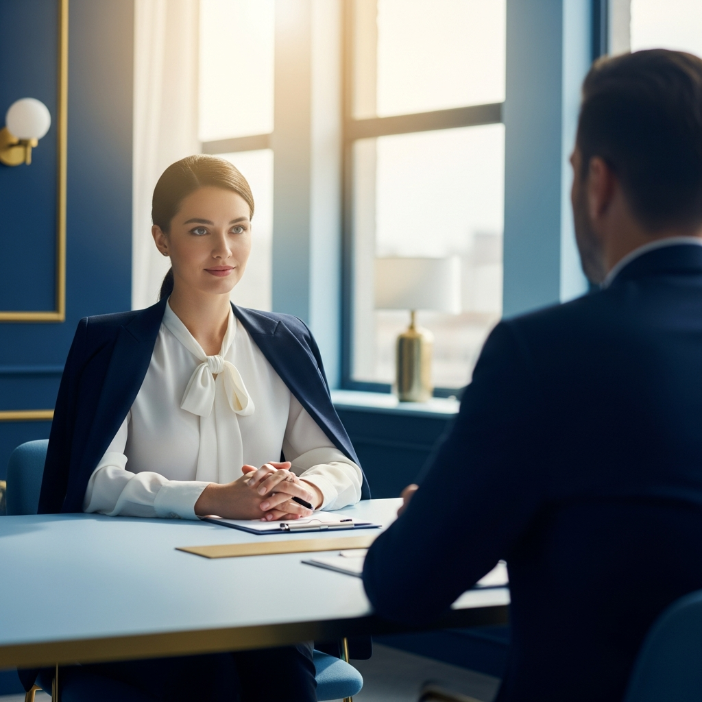 Candidate PNC en entretien de recrutement face à un jury
