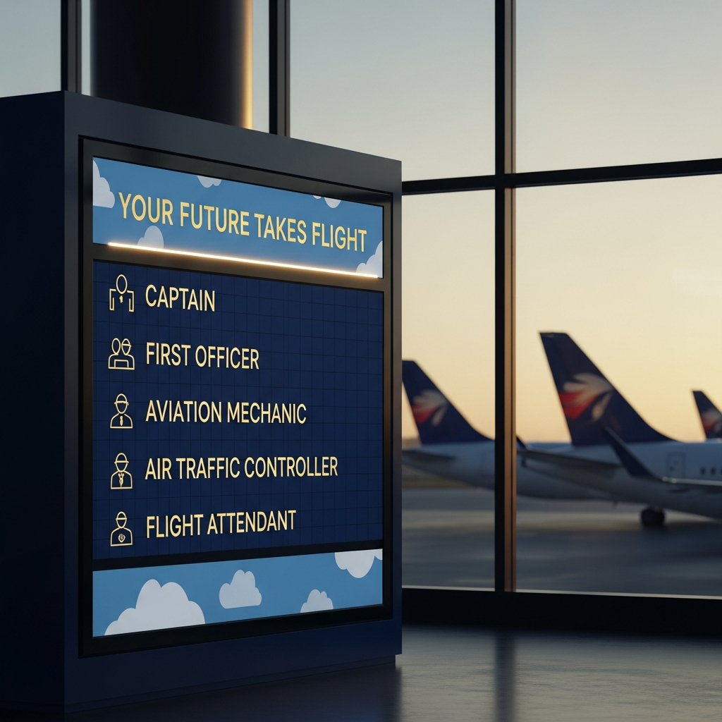 Tableau d’opportunités d’emploi PNC dans un terminal d’aéroport